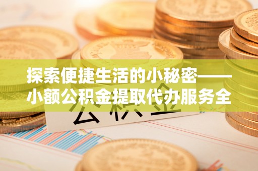 资溪探索便捷生活的小秘密——小额公积金提取代办服务全解析